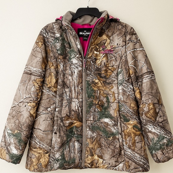 Vintage RealTree Women’s 2XL Winter Hunting Coat Faux Fur Hood Camo Warm - Picture 1 of 5